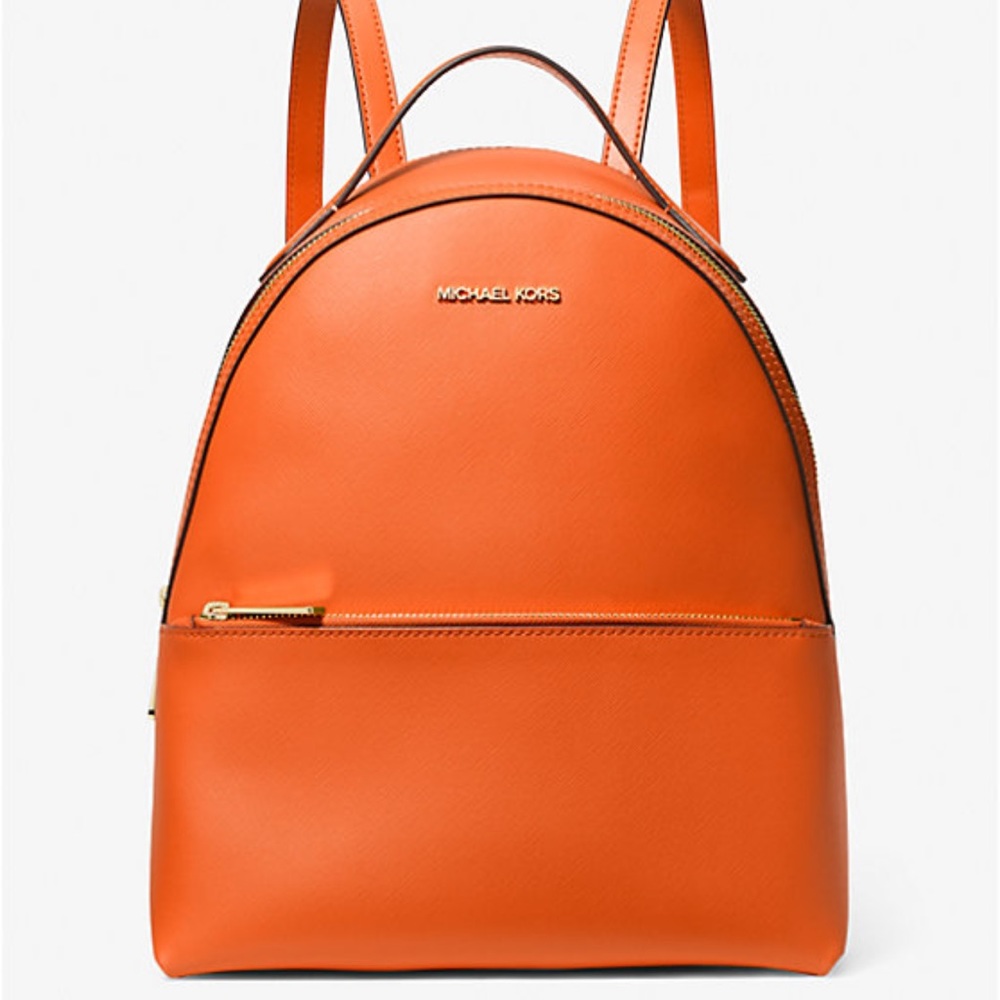 Michael Kors Orange Leather Backpack